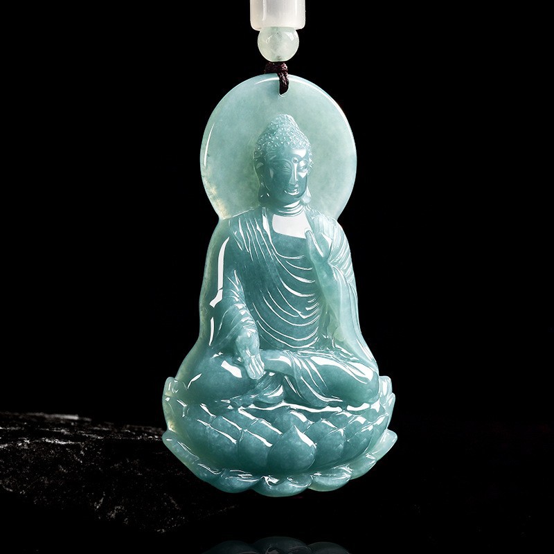 Women'S Accessories - Natürliche burmesische Jadeit-Buddha-Anhänger-Halskette, modischer Schmuck aus