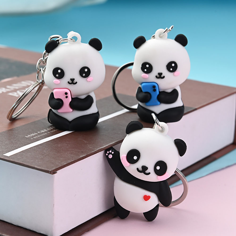 Women'S Accessories Gift Ideas - Niedlicher Cartoon-Panda-Paar-Schlüsselanhänger - Modisches Auto- und