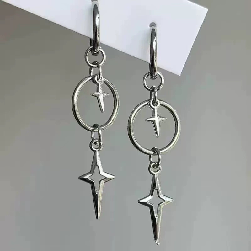 Women'S Accessories In The 90S - Personalisierte Punk Kreuz Stern Anhänger Ohrringe