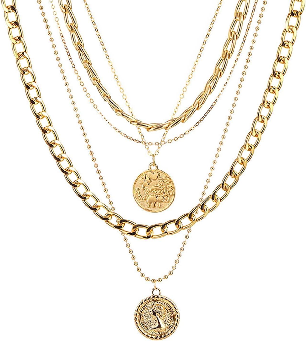 Women'S Accessories In The 90S - Mehrlagige goldene Piraten-Halskette für Frauen, klobige