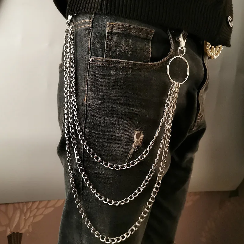 Women Electronic Accessories - Mehrschichtige Metall-Gürtelkette Punk-Haken Metall-Gürteltasche Schlüsselanhänger Schmuck