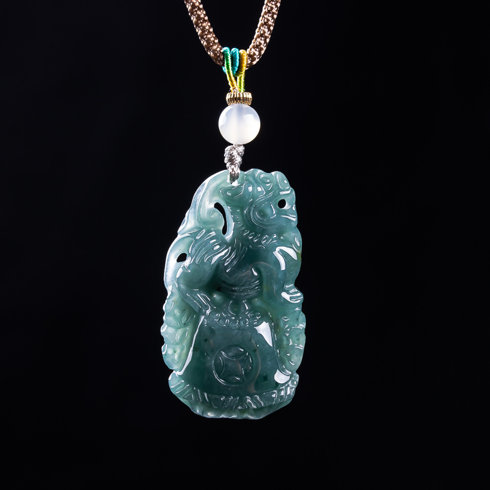 Women'S Accessories - Burmesischer Jadeit Pixiu Anhänger Designer Edelstein