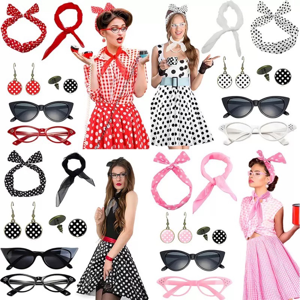 Women'S Accessories In The 1950S - 1950er Jahre Retro Party Cosplay Dress