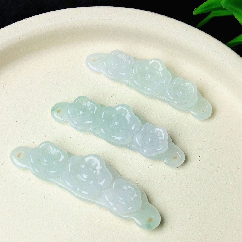Women'S Accessories - 1 Stück Natürlicher Jadeit Smaragd Blumen-Handkarte