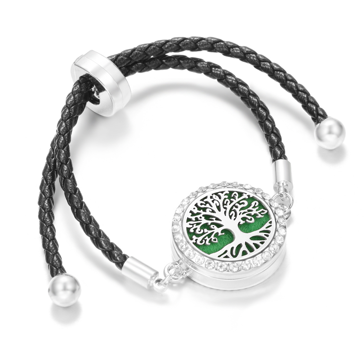 Women'S Essential Accessories - Aromatherapie-Diffusor, Baum des Lebens, Damen-Lederarmreif, ätherisches